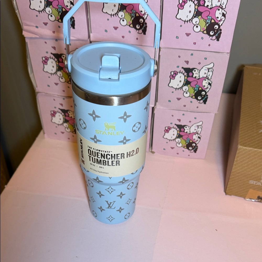 Stanley Light Blue Tumbler with Silver Accents